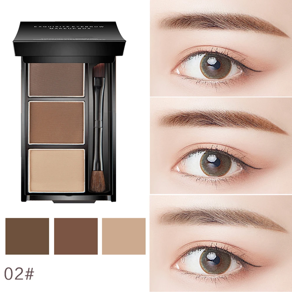 3 цвета пудра для бровей палитра макияжа натуральные коричневые тени 3d набор