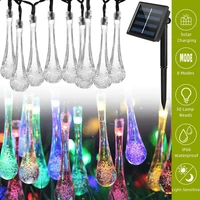 2030 leds solar powered water drop led string fairy light solar light outdoor garden christmas tree decoration garland lights