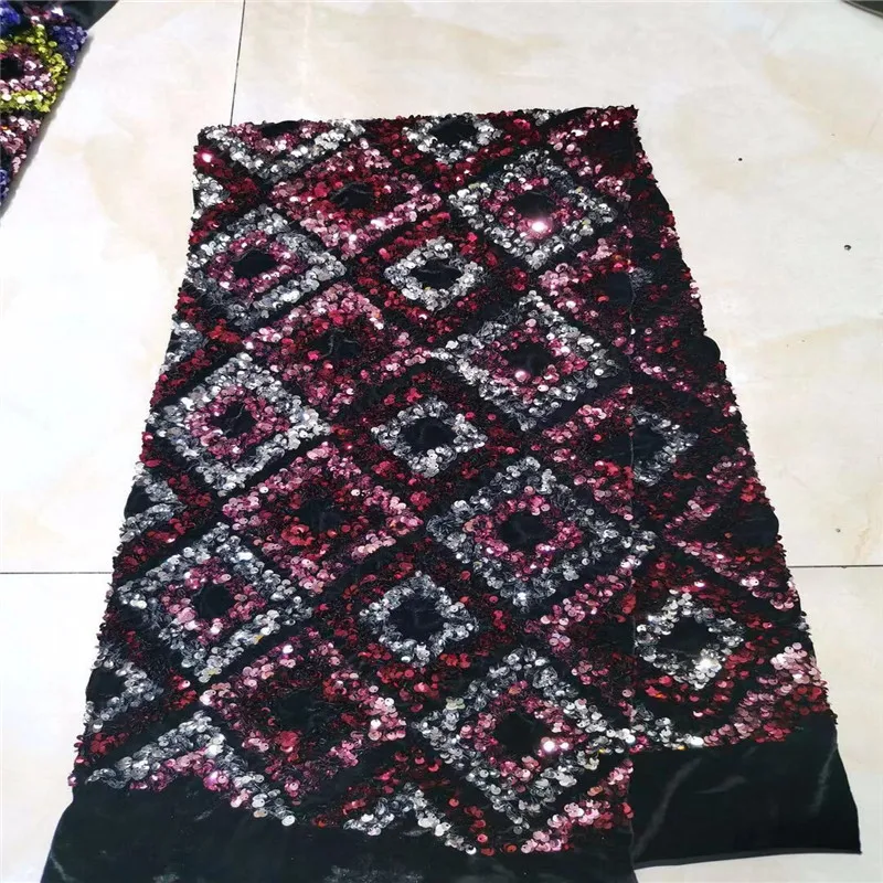 Бархатная кружевная ткань с блестками 2019 высококачественное Африканское
