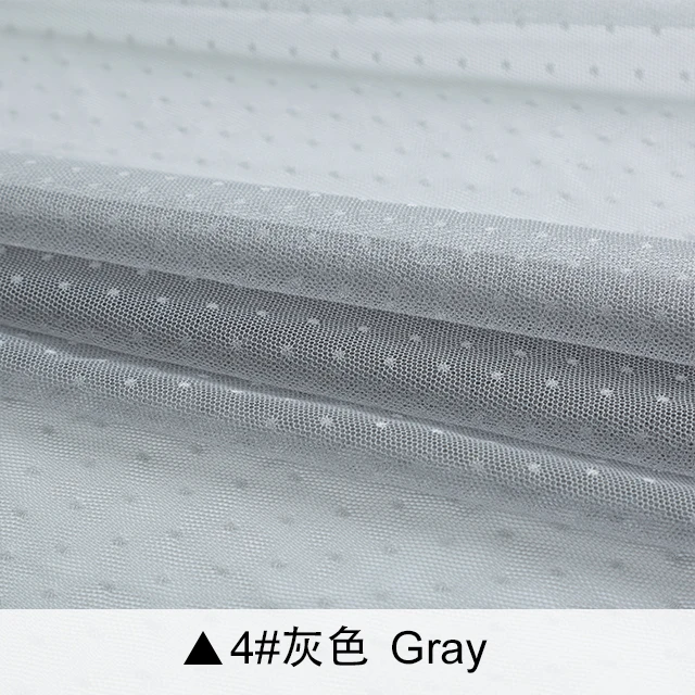 4 light gray new Кружевная Сетка жаккардовая ткань в горох тюль ткань для платья и москитная сетка пэчворк рукоделие DIY Материал TJ0308 - Цвет: 4 light gray new