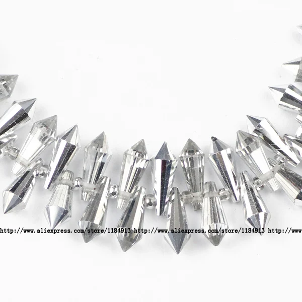 JS614 Half silver JHNBY длинные конусные подвески в форме капли Австрийские хрустальные бусины 6*15 мм 50 шт стеклянные бусины для изготовления ювелирных изделий Аксессуары для браслетов - Цвет: JS614 Half silver