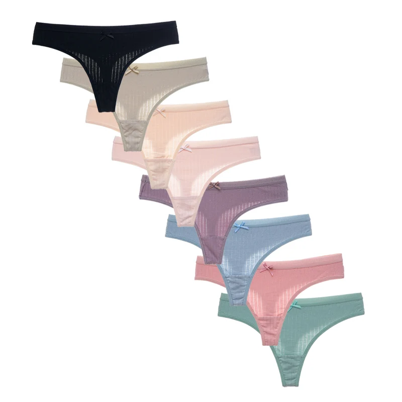 8 colors 8 шт., женские трусики, хлопковые стринги, женское нижнее белье для женщин, M-XXL, мягкие хлопковые полосатые трусики, женское нижнее белье, новинка - Цвет: 8 colors