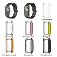 new 1pcs screen protector case shell edge frame tpu soft cover for huawei honor band es strap band protective bumper accessory