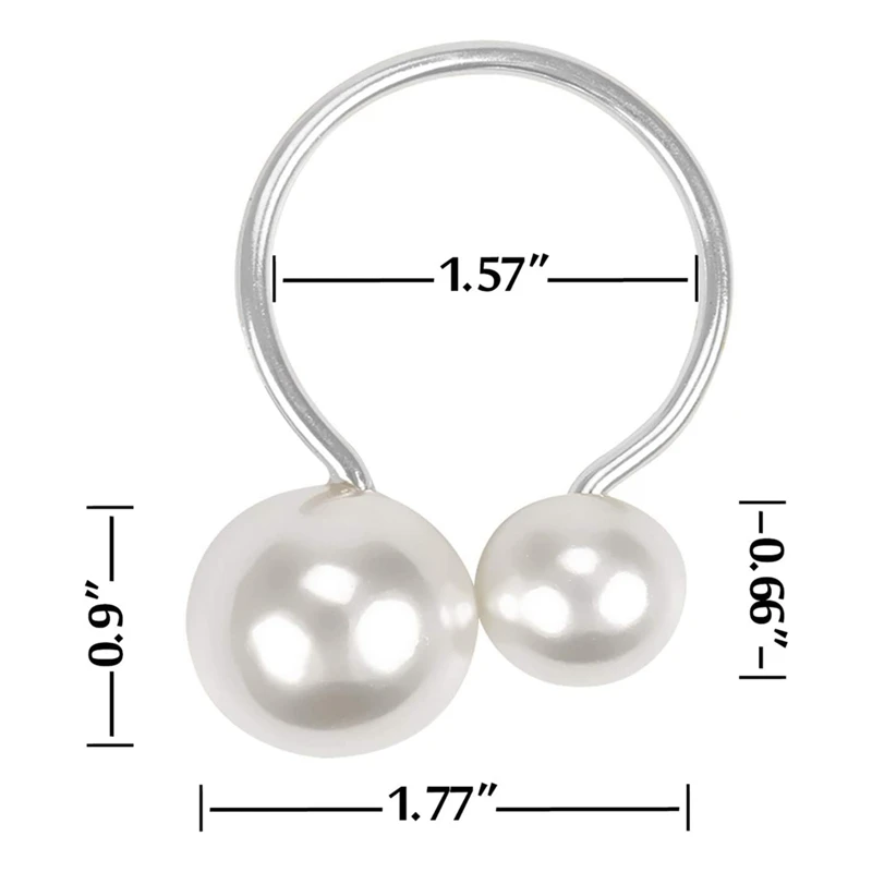 

Napkin Rings Pearl Serviette Buckle Napkin Holder for Xmas, Family Gathering, Dinner Party, Wedding Decor 12Pcs