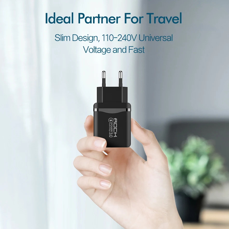 ROCK Quick Charge 3,0 18 Вт QC 3,0 4,0 быстрое зарядное устройство USB портативное зарядное устройство для мобильного телефона iPhone samsung Xiaomi huawei
