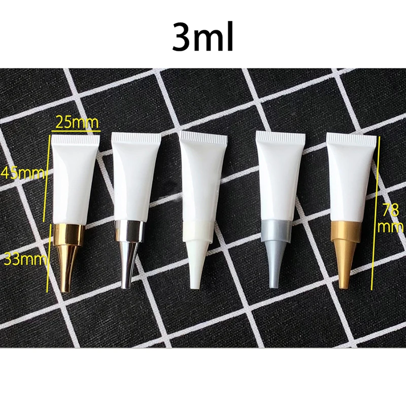 3 мл белая туба для блеска губ г пустые пластиковые косметические контейнеры