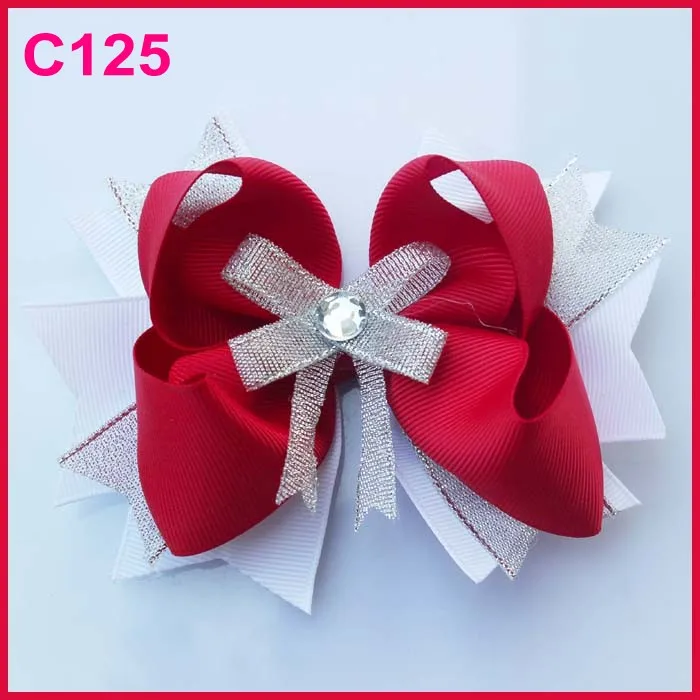 Бесплатная доставка-B 100 шт. рождественские банты для волос с перьями конфетный