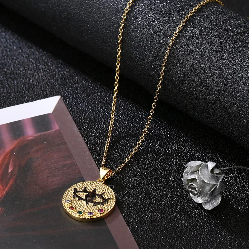 Модное ожерелье из нержавеющей стали с цветным кристаллом для женщин аксессуары