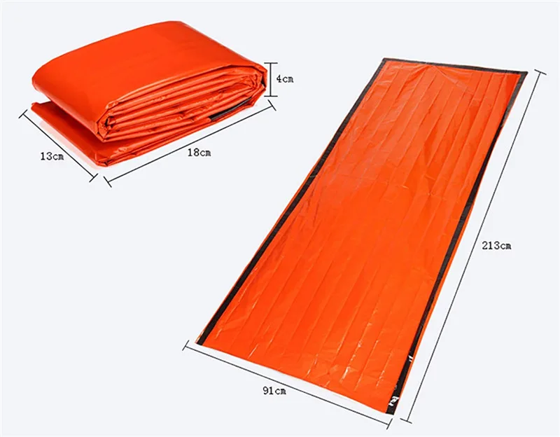 

2pcs Outdoor Portable PE Aluminum Film Emergency Sleeping Bag First Aid Tent Insulation Moisture Pad Sun Protection