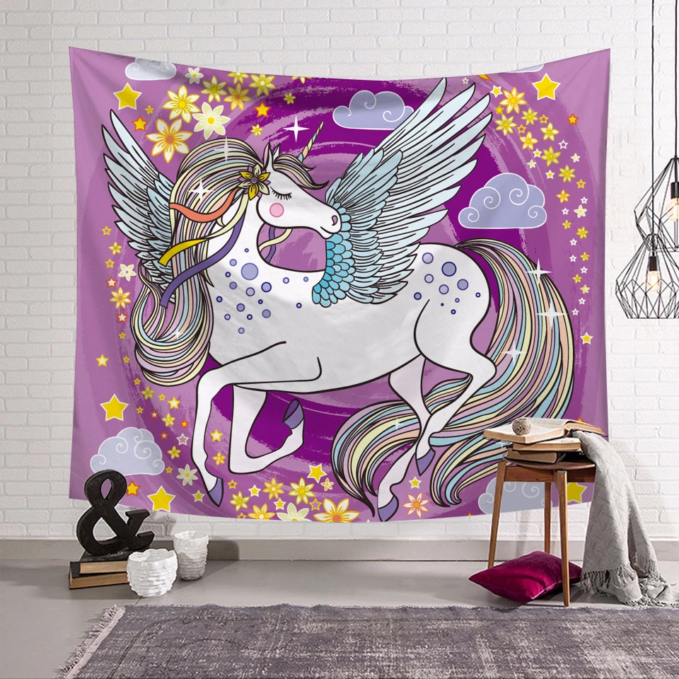 Индивидуальные золотые Pegasus гобелены настенные подвесные крылья лошади ковер