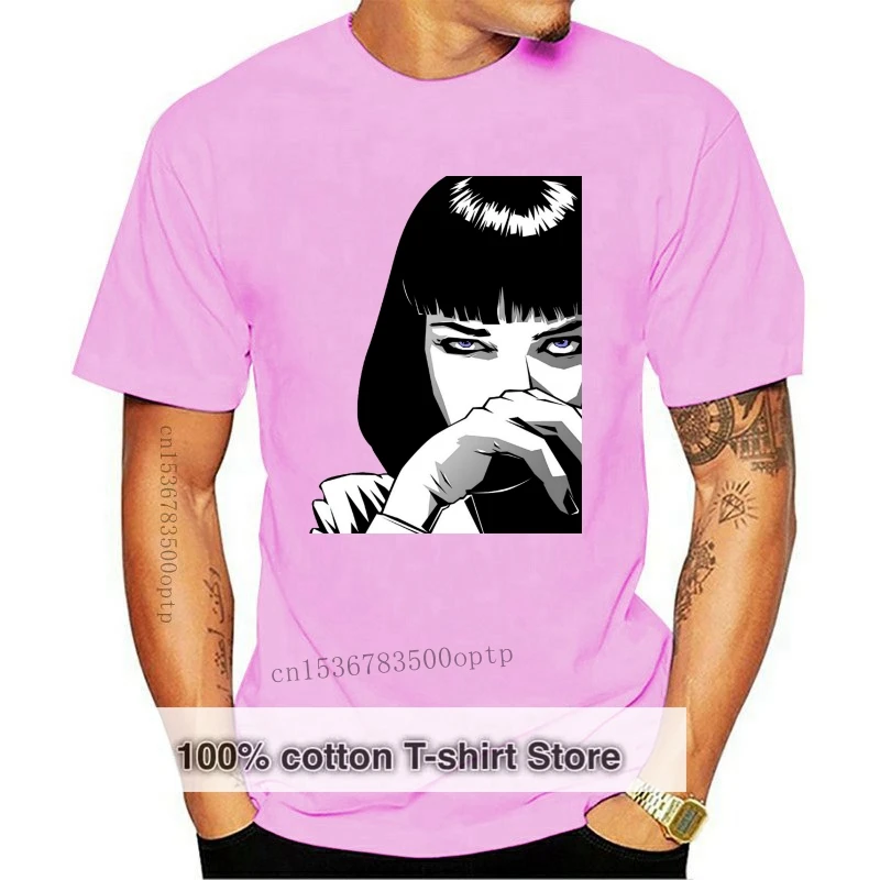 

one yona Pulp Fiction T Shirt Pulp Fiction T-Shirt Oversized Streetwear Tee Shirt 100 Cotton Short Sleeve Fun Print Male Tshirt