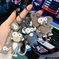 2021 new cartoon cute little monkey doll key ring men and women delicate gift car key chain pendant bag pendant
