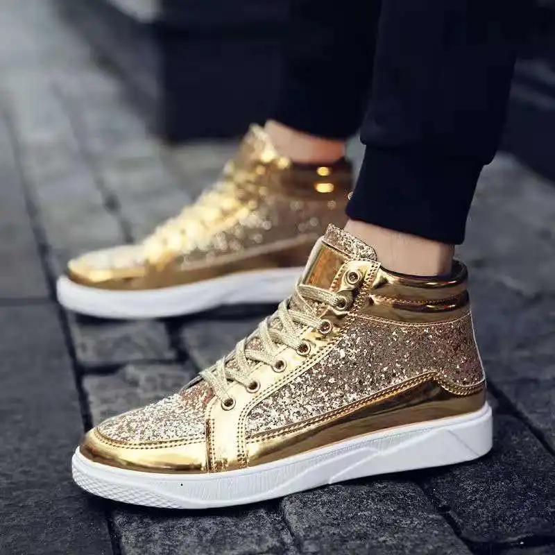 

Men's Shoes Spring Tide Shoes Birth Year Red Shoes High-Top Board Shoe Trendy Casual Spring and Autumn Smart Guy Dance Steps