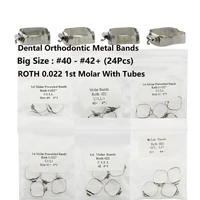 24 pcs dental orthodontic metal bands size 40 to 42 roth 0 022 1st molar with tubes