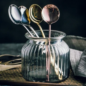 High-grade Stainless Steel Long-handled Round Spoon, Household Small Soup Spoon, Seasoning Spoon, Restaurant Coffee Spoon