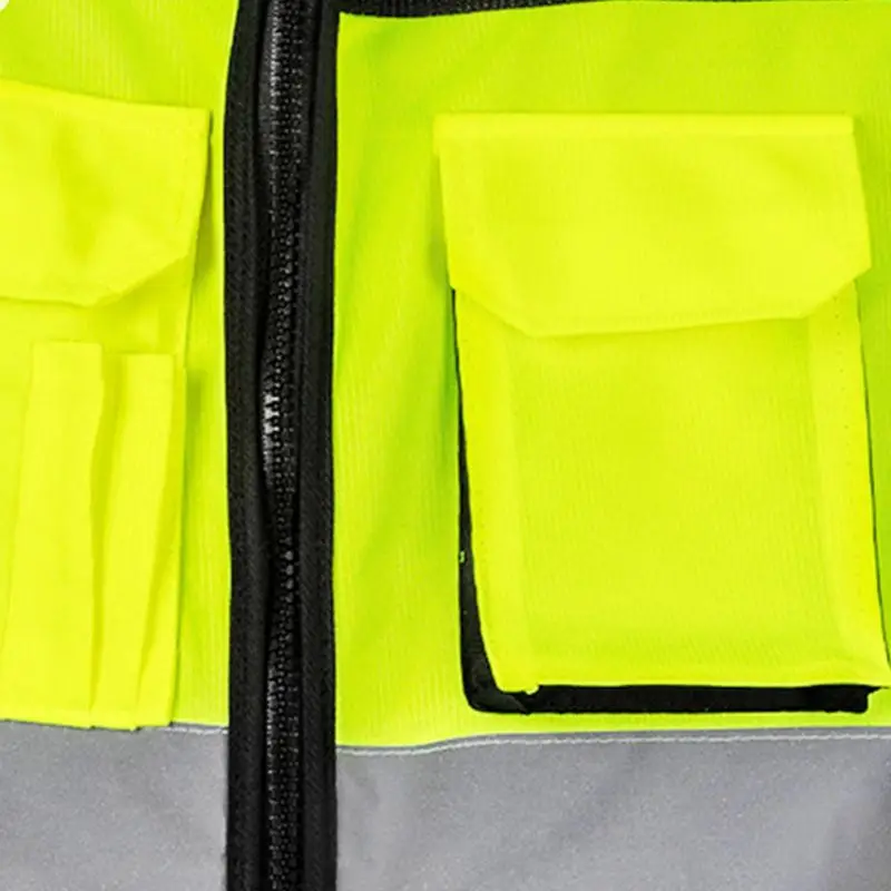 Множество карманов высокая видимость молния передний защитный жилет с