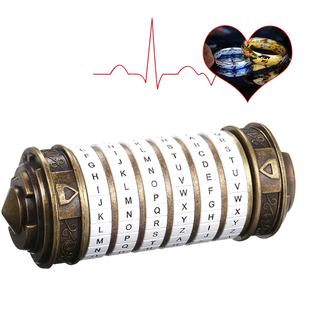 bronze DaVinci кодовый замок игрушки металлические замки-криптекс Ретро Свадьба День Святого Валентина подарок письмо пароль цилиндр побега камерный реквизит - Цвет: bronze