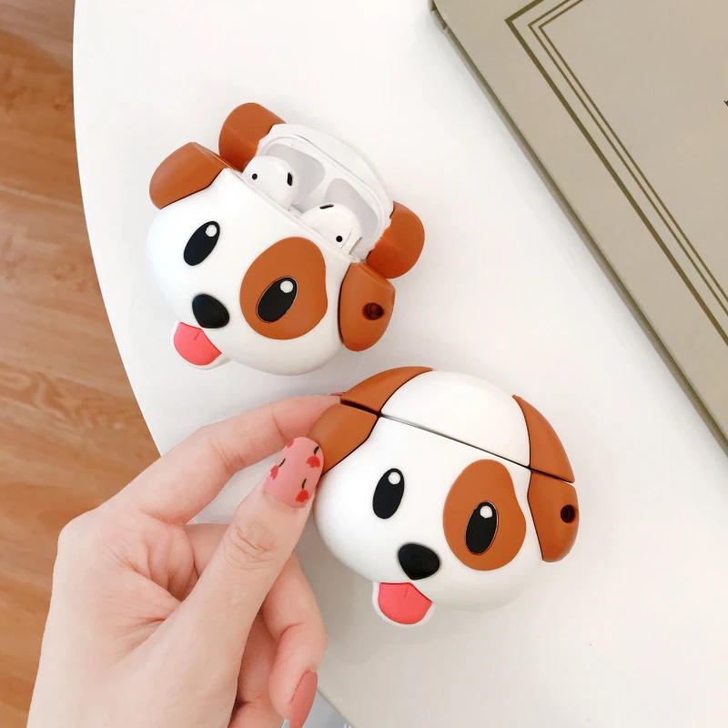 Милый мультяшный 3D чехол с изображением мопса и собаки для AirPods 1 2 зарядных