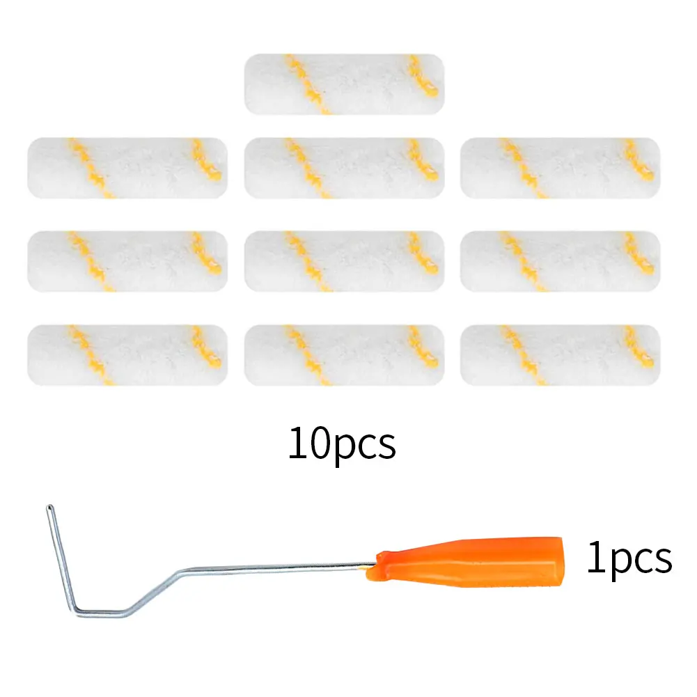

10pcs 4 inch Craft Paint Foam Rollers Decorative Corner Roller Brush Sponge Paint Roller Sleeves Decorating Painting Tool Sets