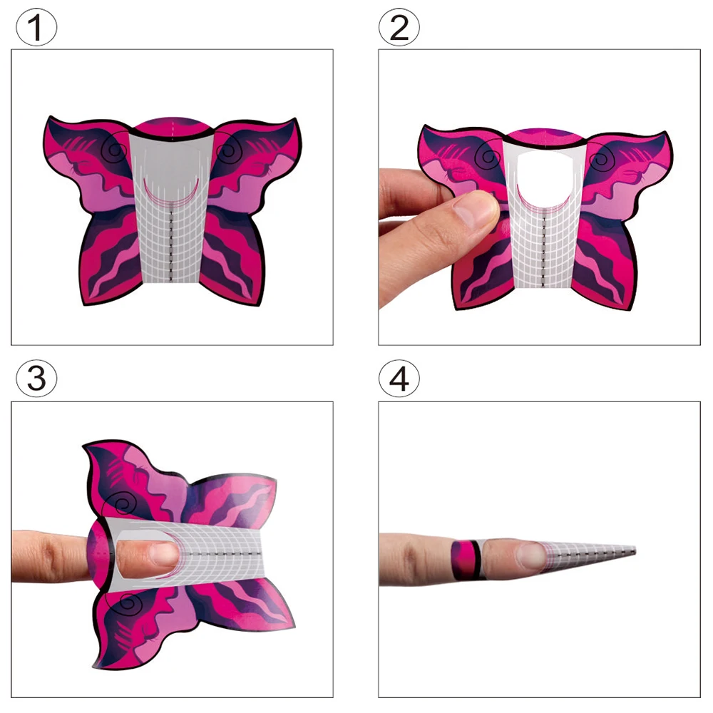 

20/50/100pcs Nail Form Red Butterfly Gel Nail Art Tip Extension Guide Tools for Salon Nails Care Tool