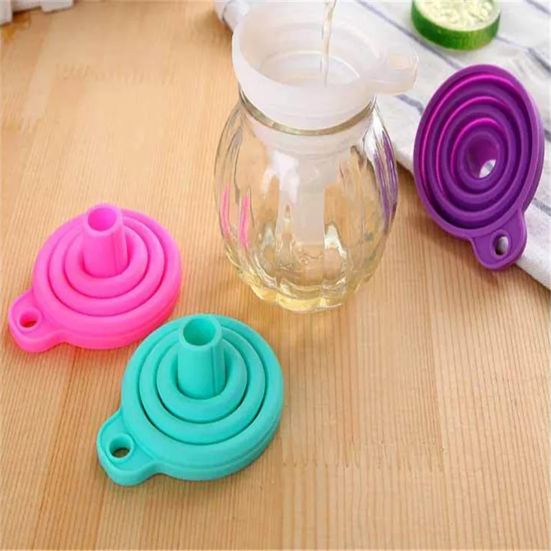 2 шт./лот Портативный Силиконовый складной воронки Мини Складная воронка