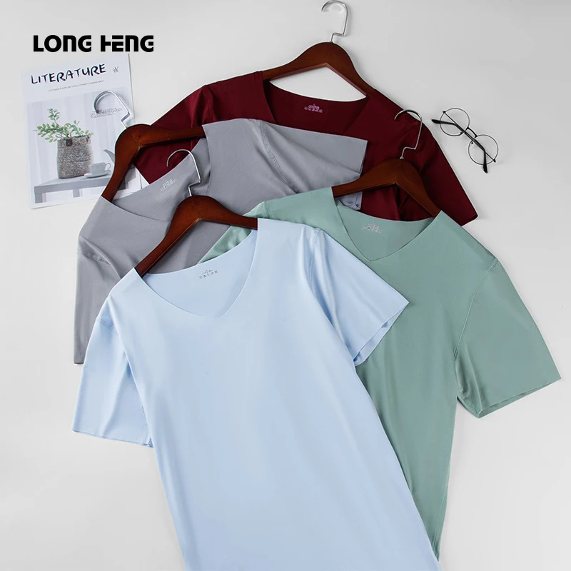 Повседневная футболка с V-образным вырезом Мужская модная в стиле хип-хоп мужские