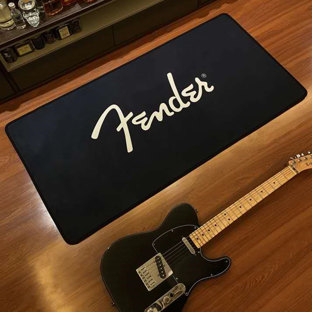 Современный фланелевый напольный ковер для гитары с принтом Fender декоративный