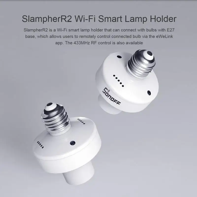 SONOFF Slampher R2 E27 умный WiFi светильник держатель лампы Переключатель RF 433 МГц для