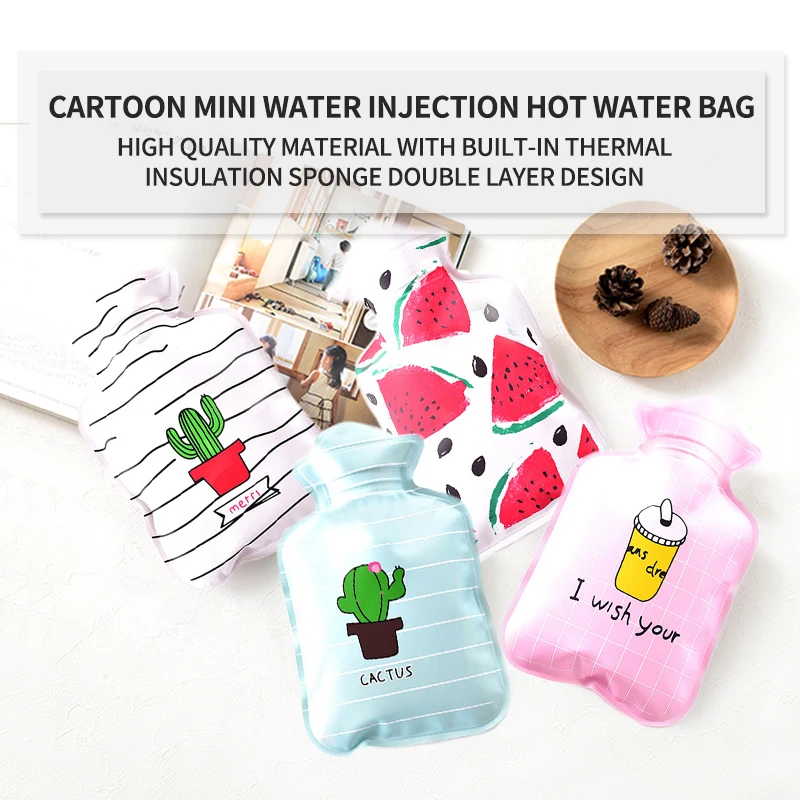 Термосумка с мультипликационным рисунком для бутылки горячей водой зимняя