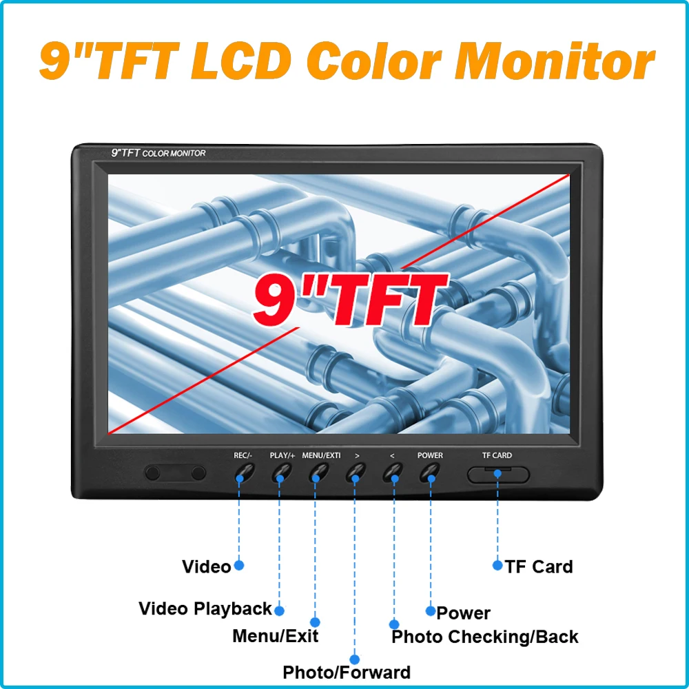 9 &quotTFT ЖК-экран 20 м труба настенный осмотр камера система IP68 Водонепроницаемый 23