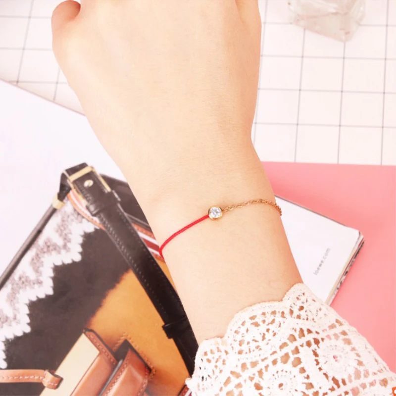 2019 новый браслет простой титановая сталь одиночное соединение красный