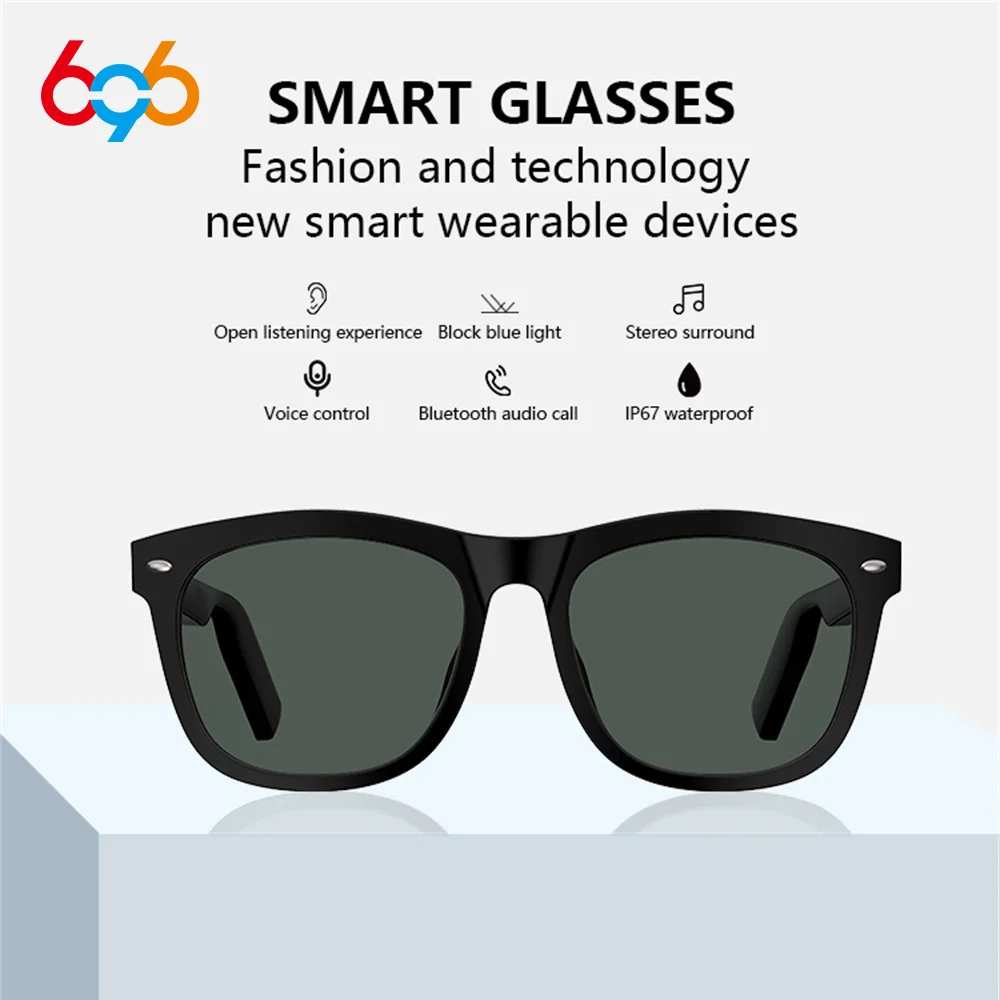 

696 E9 Smart Glasses, E-Glass Smart Bluetooth Glasses,Anti-Blue Glasses,Bluetooth Music Smart Glasses Bluetooth Glass, Fashion a
