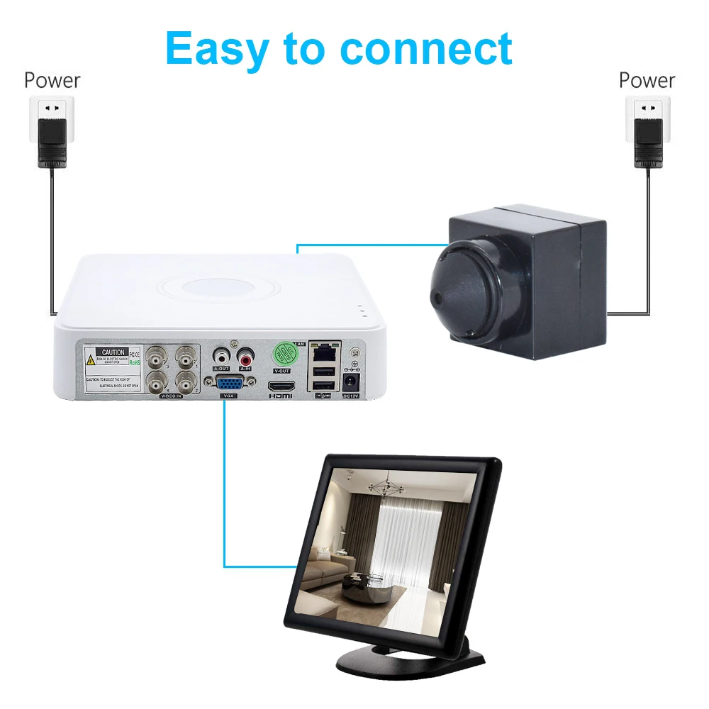HD 5MP DVR 4 канала CCTV AHD гибридный видеорегистратор 5 в 1 с 1080P мини камера безопасности