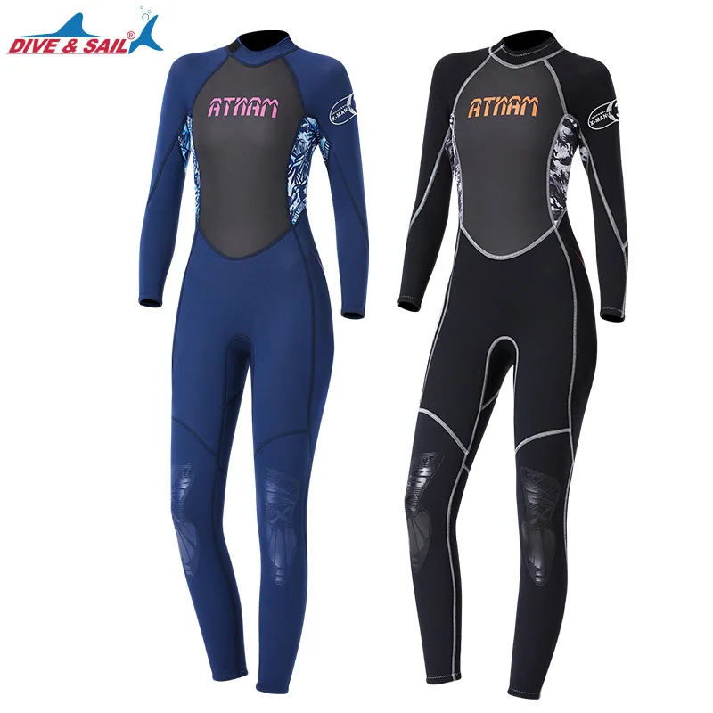 Женский цельный неопреновый гидрокостюм 3 мм с длинным рукавом Полный купальник