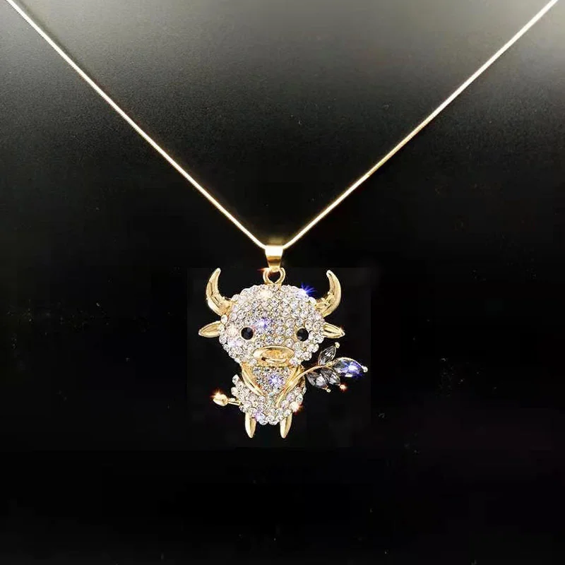 

New year of the ox long sweater chain for women