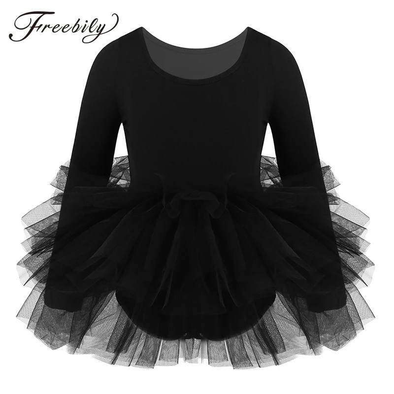 

Детская танцевальная одежда для девочек, эластичное однотонное пушистое 4-слойное балетное танцевальное платье-пачка, женский костюм