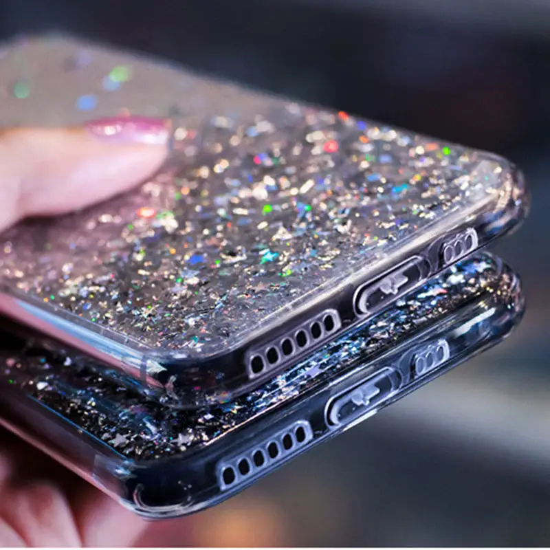 

Luxury Bling Glitter for iPhone 12 11 Pro X XS Max XR SE 2020 Phone Case for iPhone 7 8 6 6S Plus TPU Transparent Phone Cover