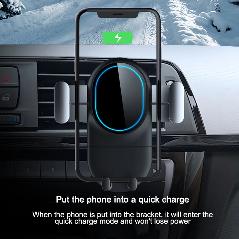 AOZBZ 360 Degree Rotating Car Navigation Bracket Automatic Lock Air Outlet Phone Wireless Charger Gravity | Автомобили и