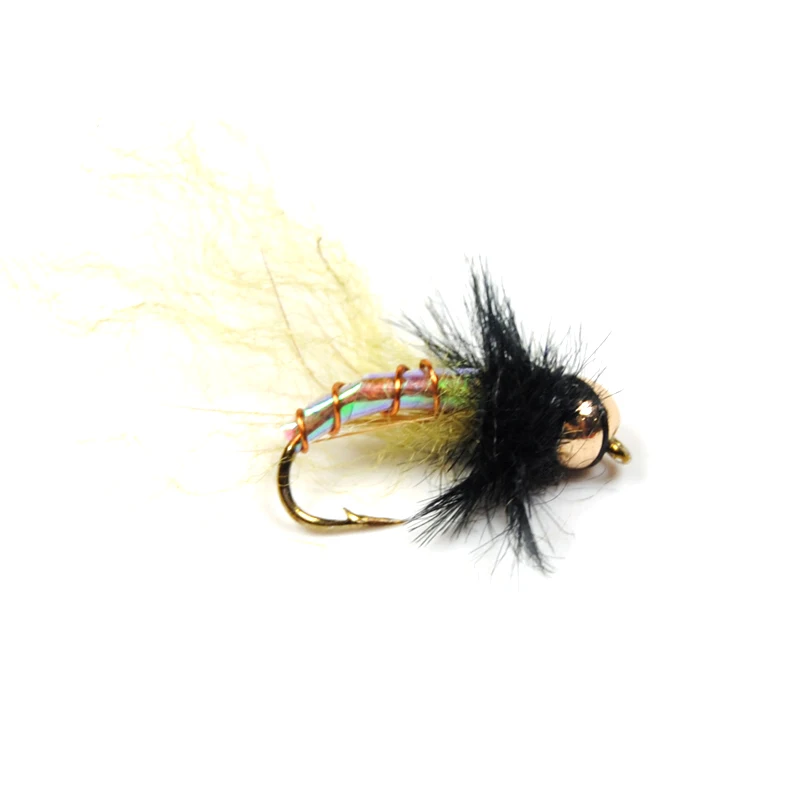 Голографическая латунная бусина Wifreo 10 шт. № 12 Нимфа Caddis Pupae мигающая тыловая