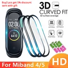 Защитная пленка для экрана браслета Xiaomi Mi band 6 5, полное покрытие, Защитное стекло для браслета Miband 5 4, защитный чехол