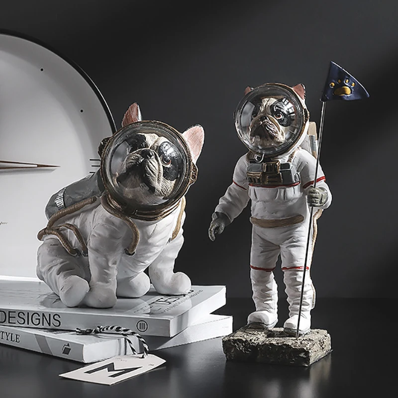 

Resin Astronaut Dog Statues Living Room Decoration Abstract Sculpture Modern Home Decoration Accessories Bedroom Decor Boy Gifts