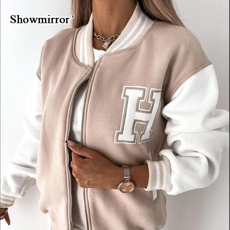 

Showmirror Letter Sporty Cotton Coats Jacket For Women Jackets Coat Outwear Tops Party Club Women Clothing Grunge Fashion