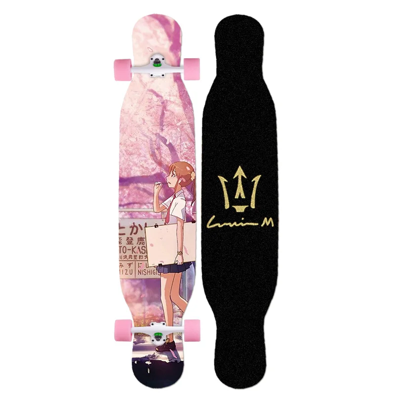 MS414 Dream Ⅰ 107 см/42 дюйма многоцветная печать Griptape dancing Street Longboard Abec-9 высокоскоростной хромированный стальной подшипник - Цвет: 09