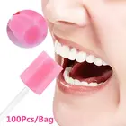 100 шт., одноразовые розовые губки для чистки полости рта
