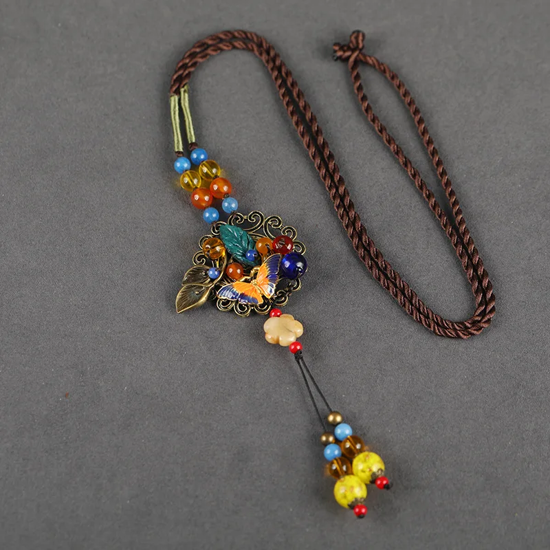 

Sweater Chain Hand-woven With all-match Personality And Does Not Fade Women's Retro Ethnic Style Necklace XL005-53