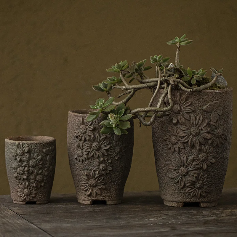 

Stoneware Bonsai Succulent Flower Pot Large Old Pile Ji Haoyue High Pottery Ceramic Outdoor Balcony Modeling Pot