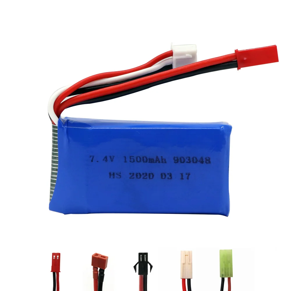 Литий полимерная батарея 7 4 В 1500 мАч разъем 903048 JST/SM/для Wltoys V353 A949 A959 A969 A979 k929 для