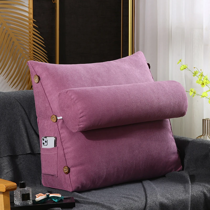 Velvet Triangular Backrest pillow Cushion Adjustable height For Sofa Cushions Bed Rest Pillow Back Support body | Дом и сад