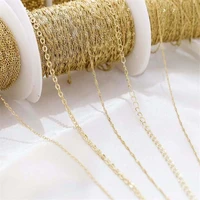 2 meters gold color plated rolo link chains tail chain for diy bracelet necklace ankles jewelry making findings accessories