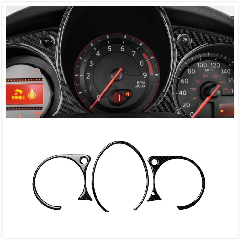 

3 шт., наклейки из углеродного волокна для панели приборной панели Nissan 370Z 2009-2022